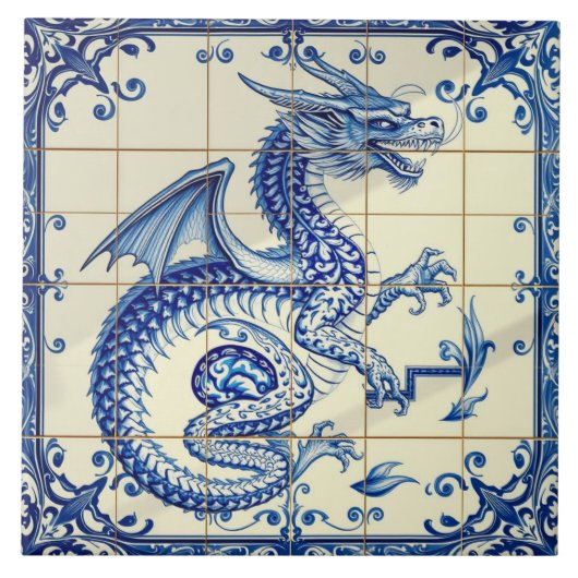 サファイア・サーペント・ドラゴン・タイル タイル (正面)