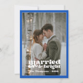 サファイア&シルバーの新婚夫婦のクリスマス シーズンカード (正面)