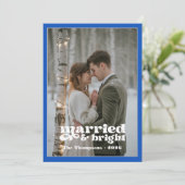 サファイア&シルバーの新婚夫婦のクリスマス シーズンカード (スタンド正面)