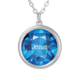 サファイア シルバープレートネックレス