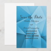 サファイア ジュエル トーンの結婚式お知らせカード 招待状 (正面/裏面)