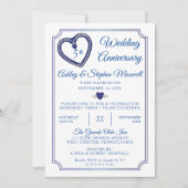 サファイア ダイヤモンド 結婚5周年パーティー 招待状 (正面)