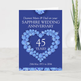 サファイア 結婚記念日 お母さん お父さん カード