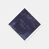 サファイア&金ゴールド結婚ズカクテルナプキン スタンダードカクテルナプキン (角)