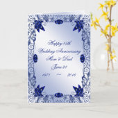 サファイア ４５周年 結婚記念日 グリーティングカード (黄色い花)