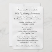 サファイア ６５周年 結婚記念日 招待状 (裏面)