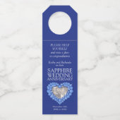 サファイア 45周年 結婚記念日 フォト ハート ボトルネックタグ (正面)