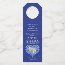 サファイア 45周年 結婚記念日 フォト ハート ボトルネックタグ