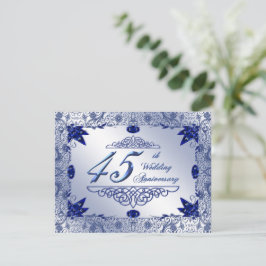 サファイア 45周年 結婚記念日 4.25x5.5 招待状