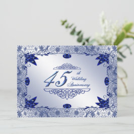 サファイア 45周年 結婚記念日 5x7 招待状