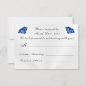 サファイア 65周年  結婚記念日 出席・欠席 返信カード 招待状 (裏面)