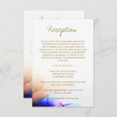 サファイヤエレガントブルーオレンジ金ゴールド結婚ズ エンクロージャーカード (正面/裏面)