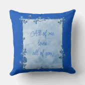 サファイヤエレガントブルースパークルフレームバレンタイン クッション (裏面)