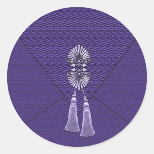 サファイヤエレガントブルータッセルステッカー ラウンドシール (正面)