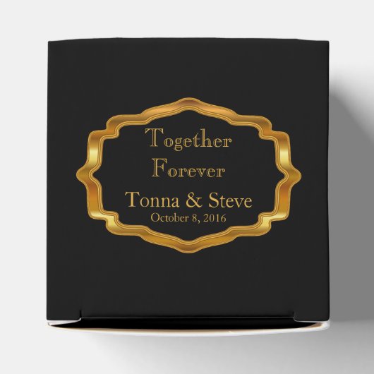 サファイヤエレガントブルー大理石と金ゴールド優先ボックス フェイバーボックス (上部)