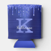 サファイヤガーリーブルーグリッタードリップモノグラム名 缶クーラー (裏面)