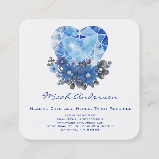 サファイヤハートフラワーズスクエア名刺 スクエア名刺 (裏面)