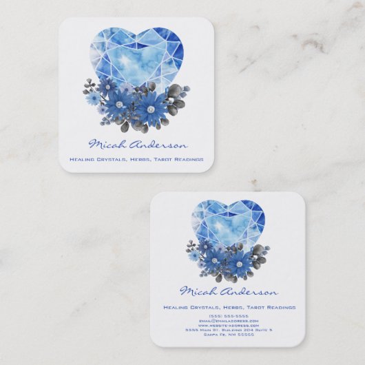 サファイヤハートフラワーズスクエア名刺 スクエア名刺 (正面/裏面)