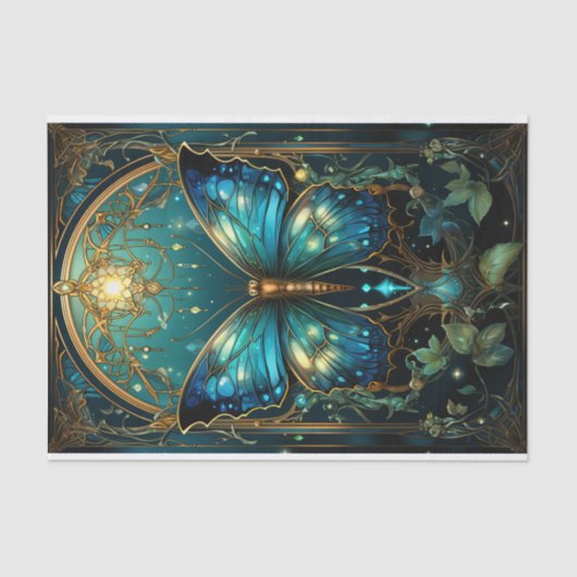 サファイヤ素晴らしブルーバタフライ 薄葉紙 (正面)