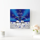 サファイヤ素晴らしブルー65周年ギフト スクエア壁時計 (ホーム)