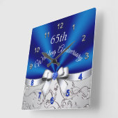 サファイヤ素晴らしブルー65周年ギフト スクエア壁時計 (傾斜)