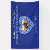 サファイヤ結婚の記念日のブルーバナー 横断幕 (縦)