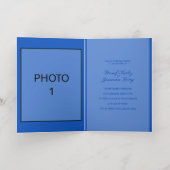 サファイヤ結婚の金箔招待状フォトカード 箔グリーティングカード (内側レイダウン)