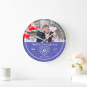 サファイヤ45周年結婚ハートカスタム ラージ壁時計 (ホーム)