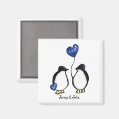 サファイヤ45周年結婚ペンギンのギフト等 マグネット (正面/裏面)