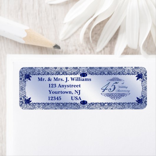 サファイヤ45周年結婚住所 シール (インサイチュ)