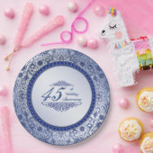 サファイヤ45周年結婚紙プレート ペーパープレート (パーティー)