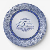 サファイヤ45周年結婚紙プレート ペーパープレート (正面)