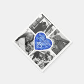 サファイヤ45th結婚の記念日ハートブルー写真 スタンダードカクテルナプキン (角)