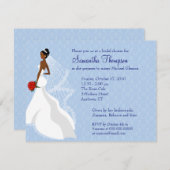 サファイ気のあるそぶりをしたアブライダルシャワーの招待 招待状 (正面/裏面)