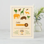 サファエレガントリ動物誕生日招待状 招待状 (スタンド正面)