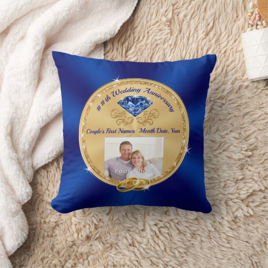 サファパーソナライズされたイア記念日の両親とカップル クッション (ブランケット)