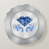 サファパーソナライズされたイ結婚アの記念品 ラウンドクッション (裏面)