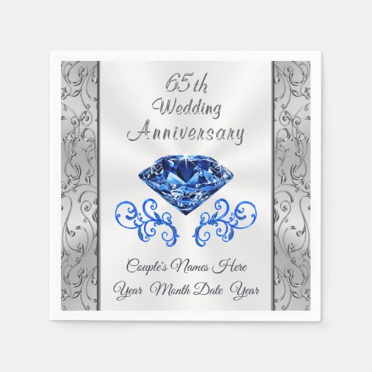 サファパーソナライズされたイ結婚アニバーサリーナプキンス スタンダードカクテルナプキン (正面)