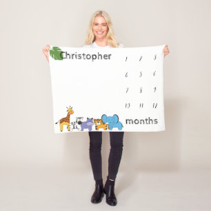 サファパーソナライズされたリベビーの節目月 フリースブランケット