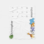 サファパーソナライズされたリベビーの節目月 フリースブランケット (正面)