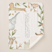 サファパーソナライズされたリ動物の子ども シェルパブランケット (正面)