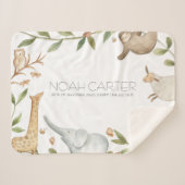 サファパーソナライズされたリ動物の子ども シェルパブランケット (正面(横))