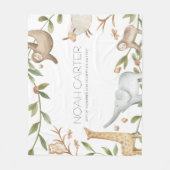 サファパーソナライズされたリ動物の毛布子供へ フリースブランケット (正面)