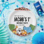 サファパーソナライズされたリ1歳の誕生日パーティー ペーパープレート (パーティー)