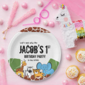 サファパーソナライズされたリ1歳の誕生日パーティー ペーパープレート (パーティー)