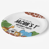 サファパーソナライズされたリ1歳の誕生日パーティー ペーパープレート (アングル)