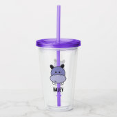 サファパーソナライズされたリ·ヒッポーの誕生日 アクリルタンブラー (正面)