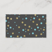 サファリおむつラッフルチケット、アクア、フェイクグリッター エンクロージャーカード (裏面)