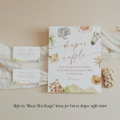 サファリおむつラッフルベビーシャワーゲームサイン ポスター