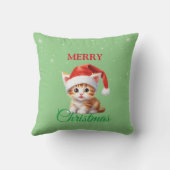 サファリおもしろいアニマルキャットサンタクリスマスコスチューム クッション (裏面)